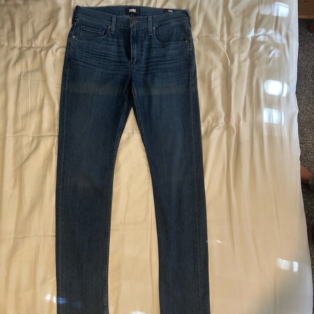 PAIGE Men's Dark Blue Slim Jeans